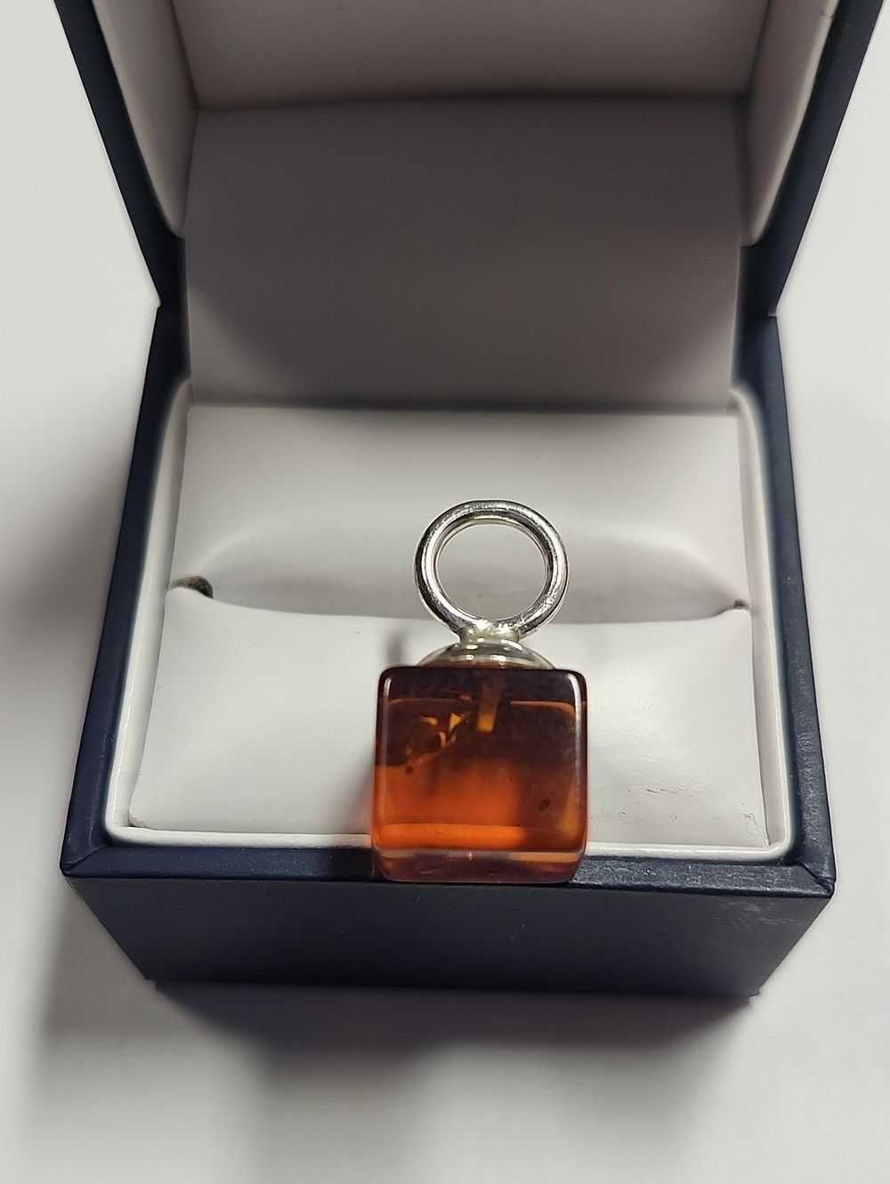 Cube Pendant Sterling Silver Bail 925 - Picture 1 of 3